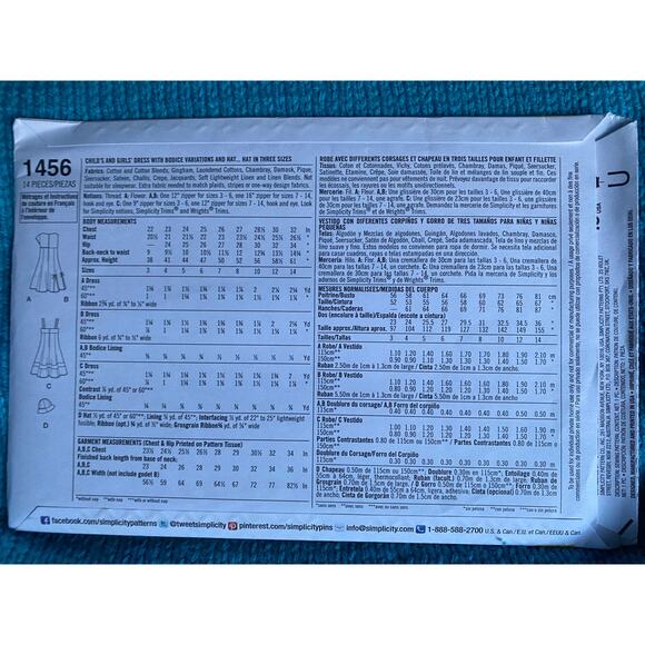 Simplicity sewing pattern 1456 Girls dress apron hat sz 3-5 - Picture 3 of 4